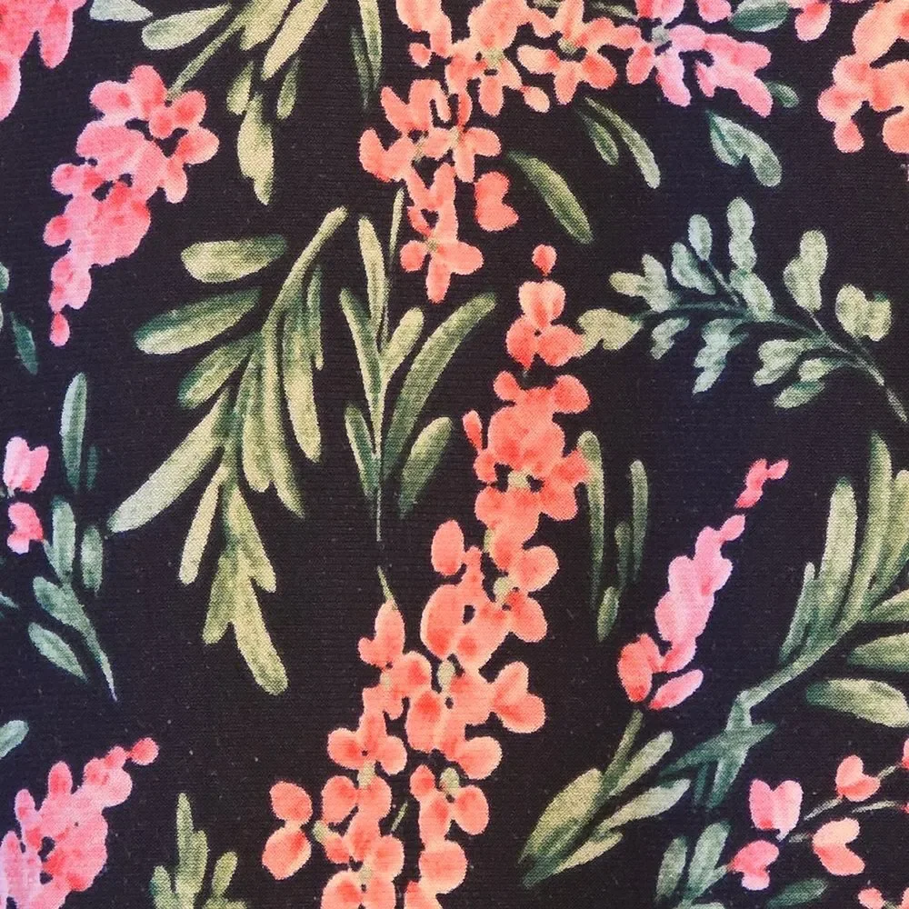 Tommy Hilfiger Black Dress with Pink and Green Floral Design Sz 14 - Picture 2 of 4